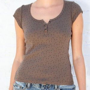 ZELLY LONG EYELET FLORAL TOP